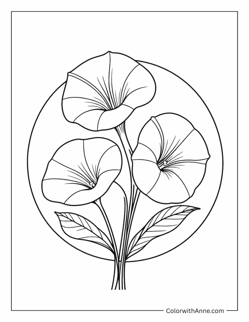 Morning Glory Coloring Page
