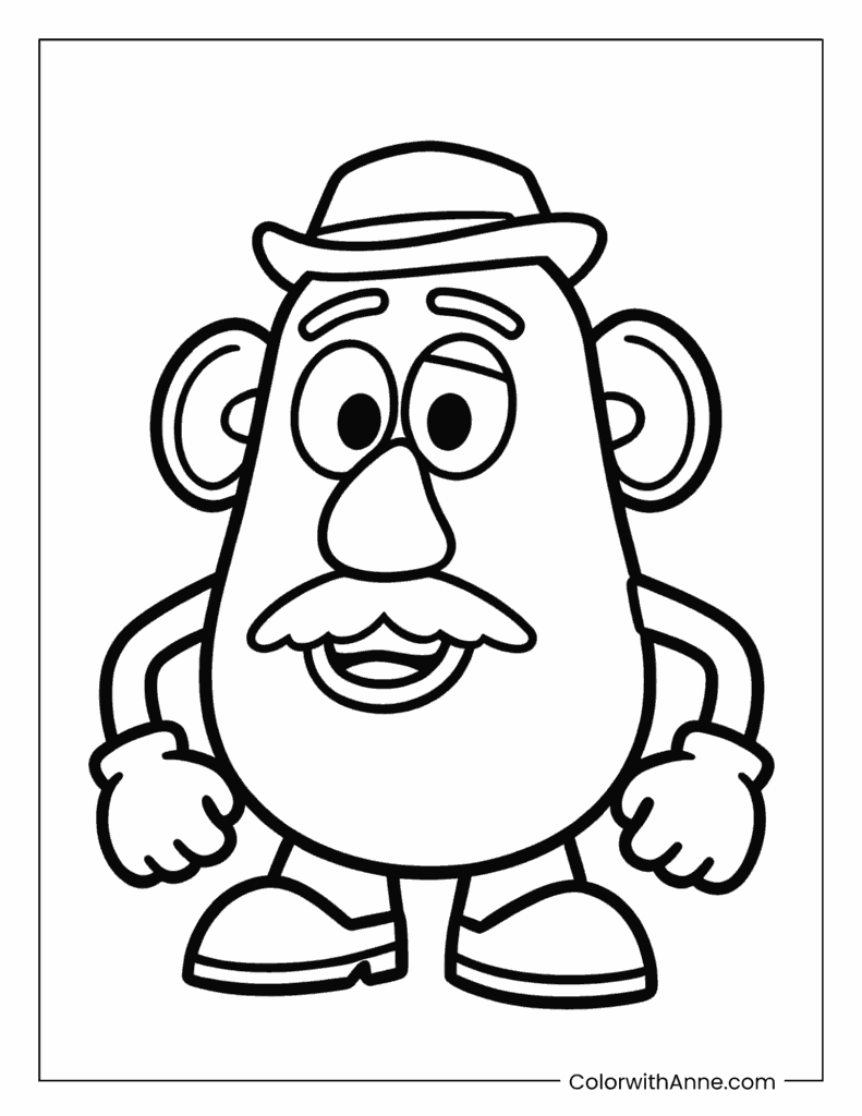 Mr. Potato Head Toy Story Coloring Page