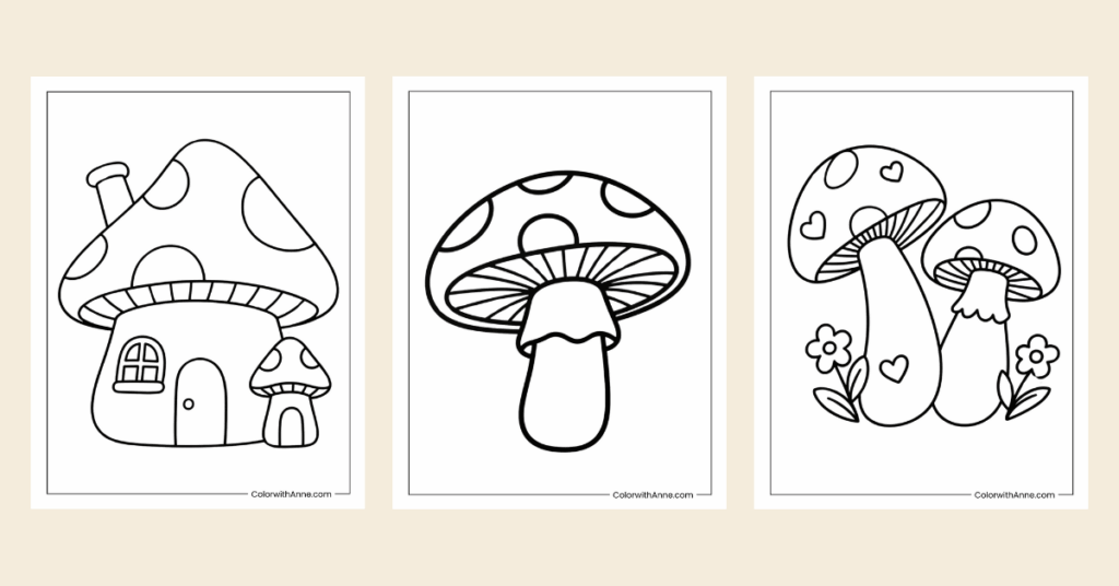 Mushroom Coloring Pages Banner