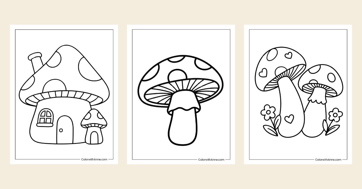 Mushroom Coloring Pages Banner