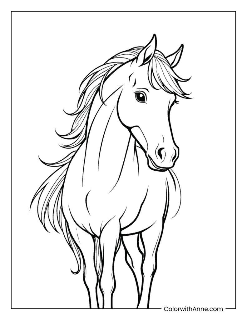 Mustang Horse Coloring Page