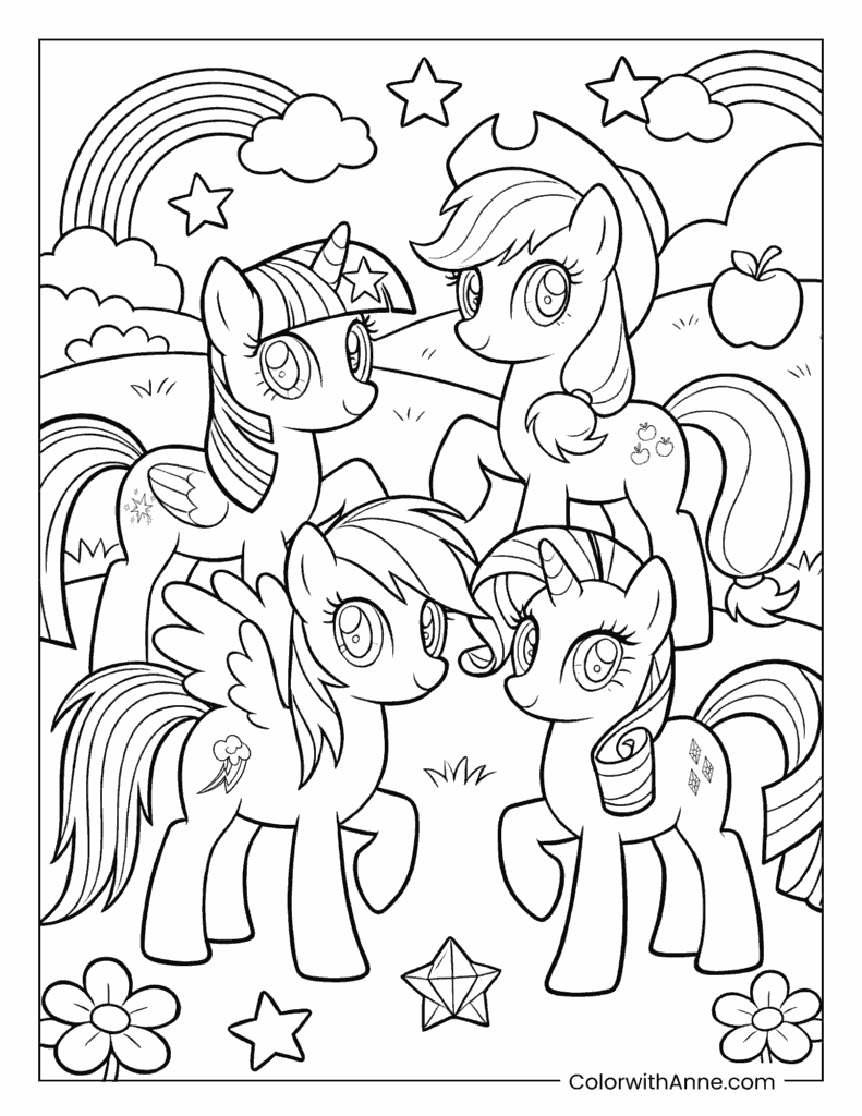 My Little Pony Friends Coloring Page