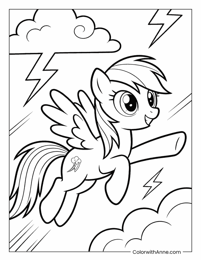 My Little Pony Rainbow Dash in Fast Flight Coloring Page