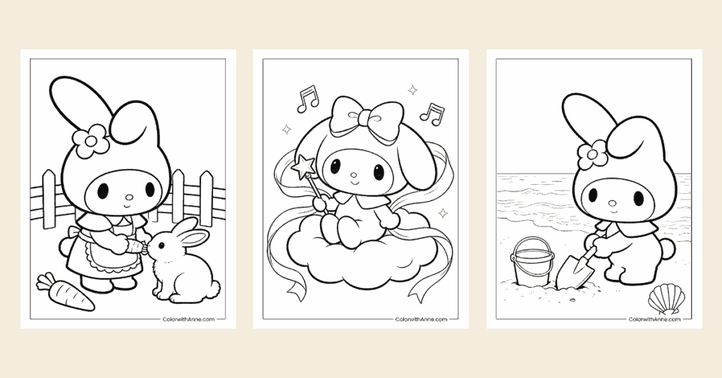 My Melody Coloring Pages Banner 1