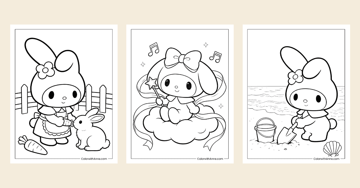 My Melody Coloring Pages Banner 1