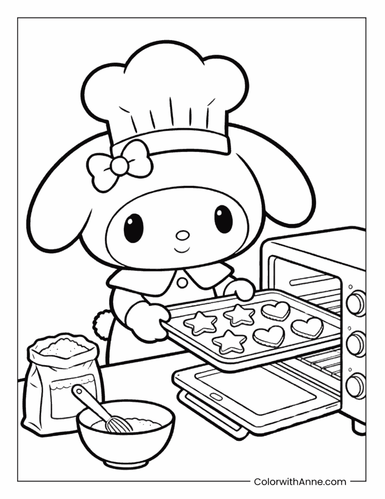 My Melody the Baker Coloring Page