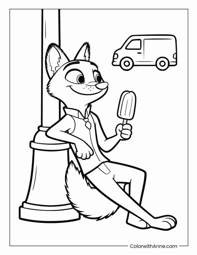 Nick Wilde Coloring Page