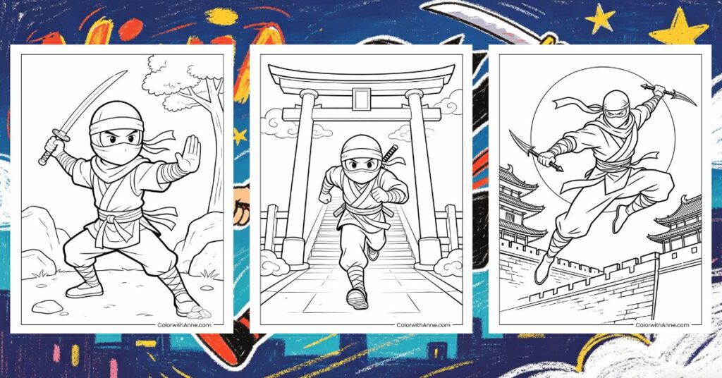 Ninja Coloring Pages Banner