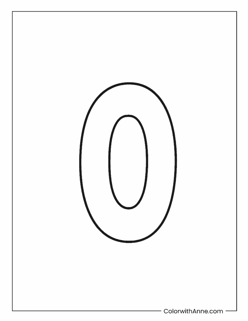 Number 0 Coloring Page