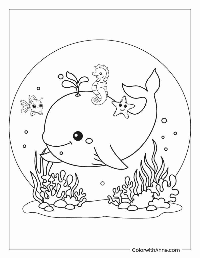 Ocean School Bus Coloring Page