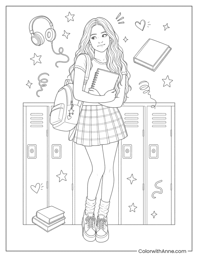 Olivia Rodrigo Ballad of a Homeschooled Girl Coloring Page
