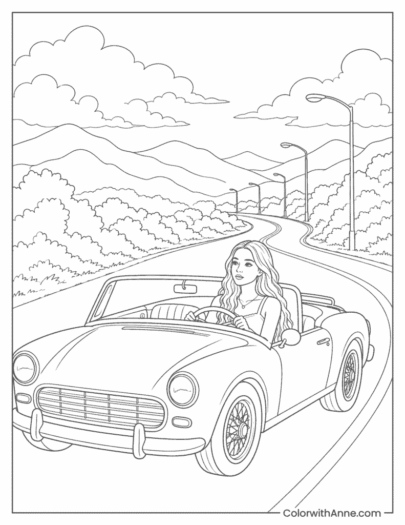 Olivia Rodrigo Drivers License Coloring Page