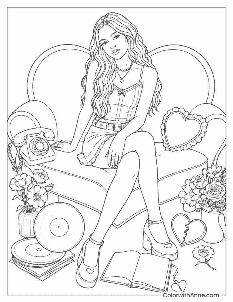 Olivia Rodrigo New Album Era Coloring Page