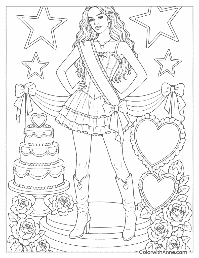 Olivia Rodrigo Obsessed Coloring Page