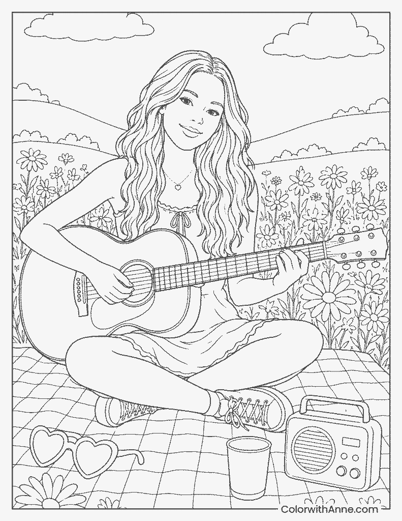 Olivia Rodrigo So American Coloring Page