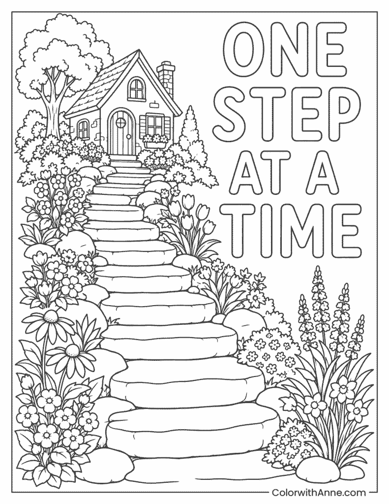 One Step at a Time Coloring Page