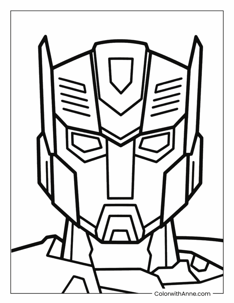 Optimus Prime Head Coloring Page