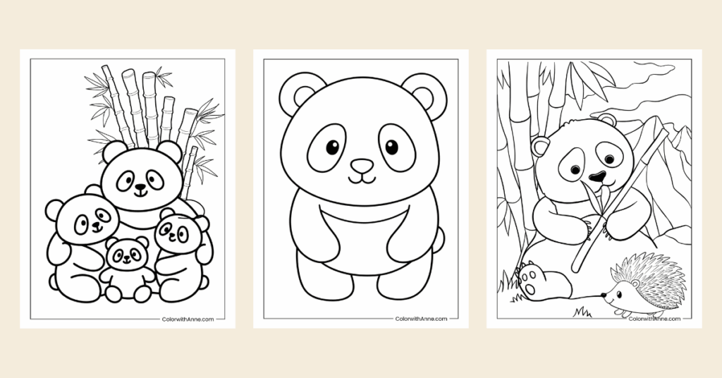Panda Coloring Pages Banner