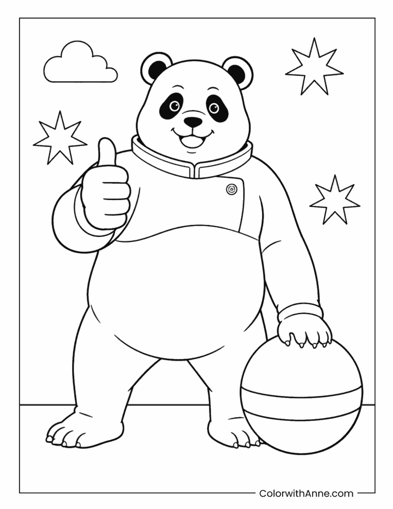 Panda Thumbs Up Coloring Page