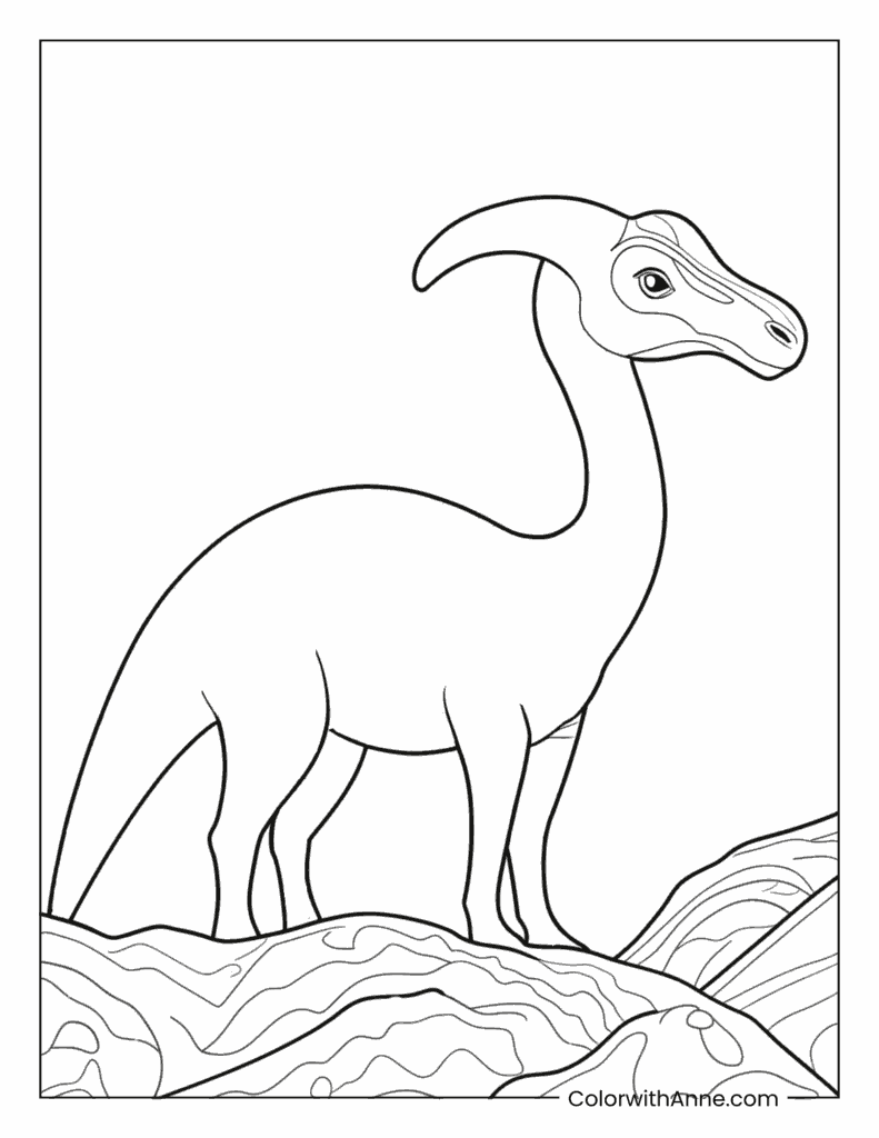 Parasaurolophus Coloring Page