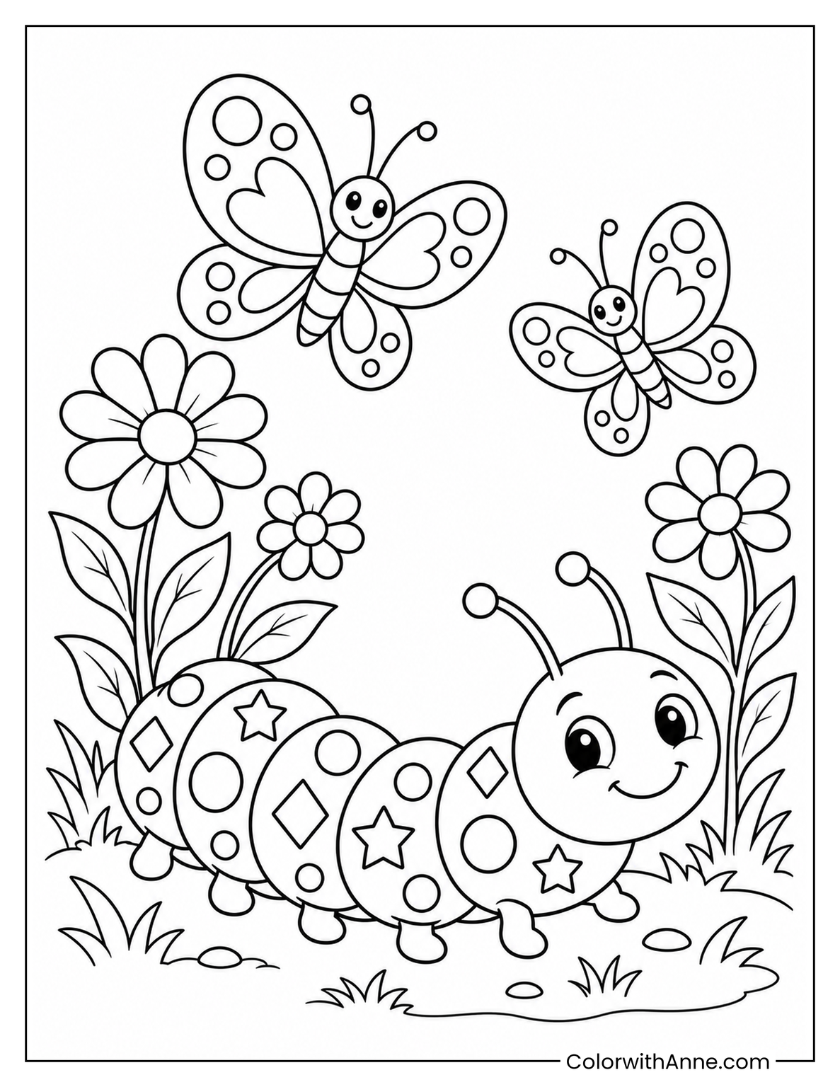 Caterpillar Coloring Pages (Free PDF Printables) - ColorwithAnne