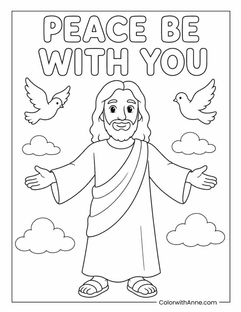 Peace Be with You Jesus Coloring Page