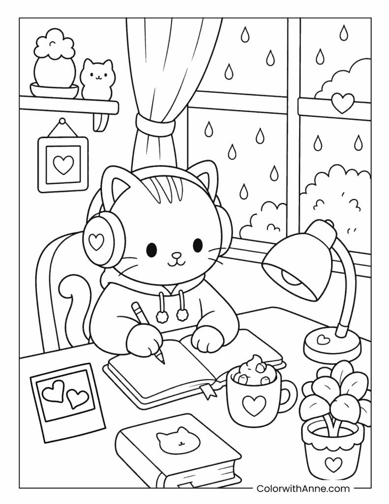 Peaceful Rainy-Day Study Session