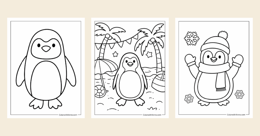 Penguin Coloring Pages Banner