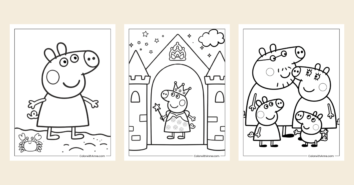 Peppa Pig Coloring Pages Banner