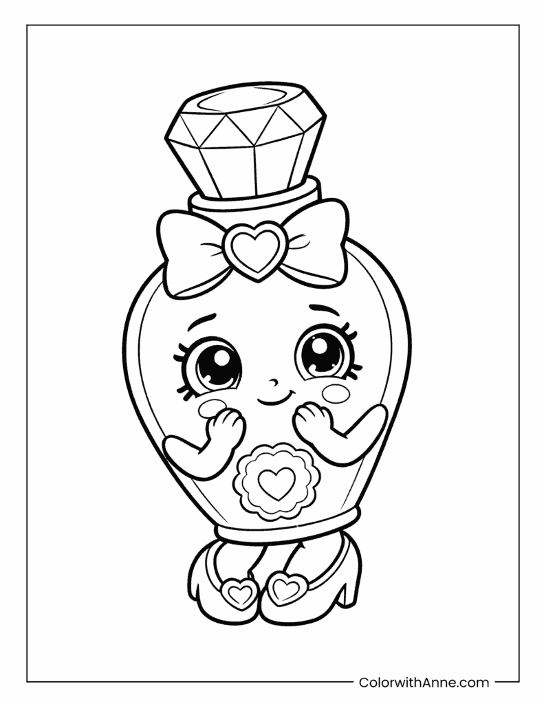 Perfume Bottle Kawaii Coloring Page