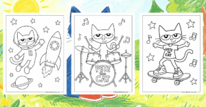 Pete the Cat Coloring Pages Banner