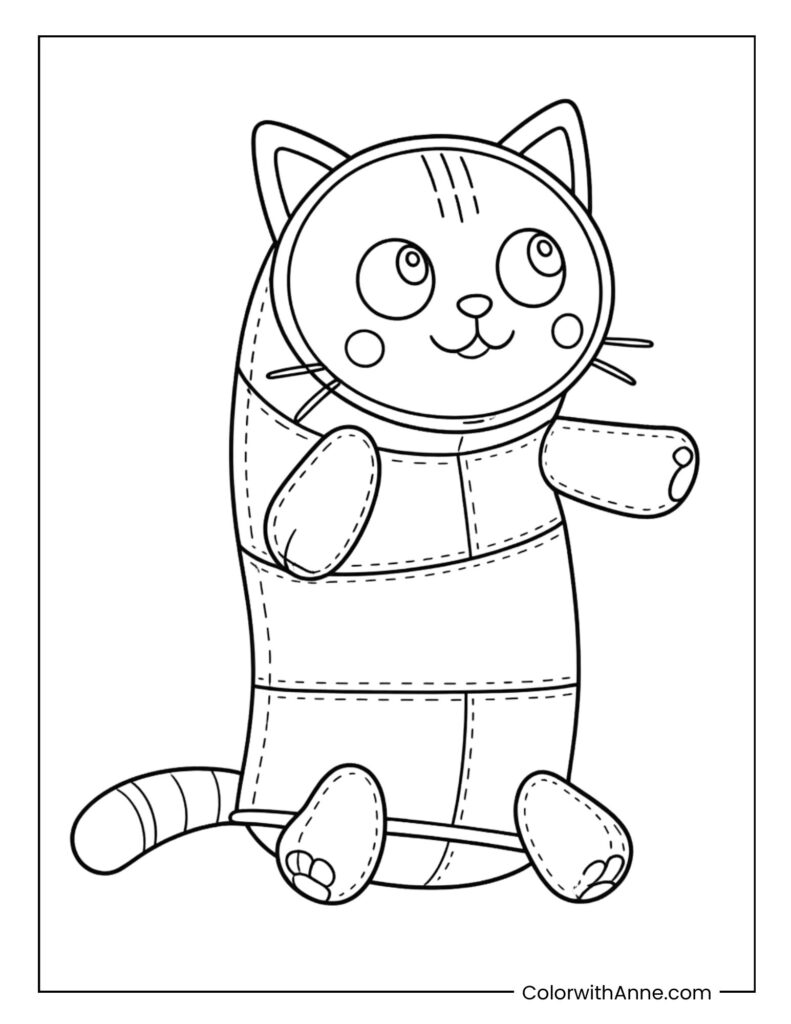Pillow Cat Coloring Page