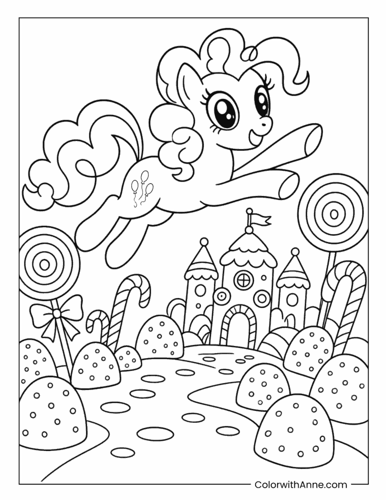 Pinkie Pie Candy Land Adventure Coloring Page