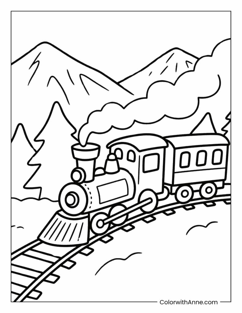 Polar Express Train Coloring Page