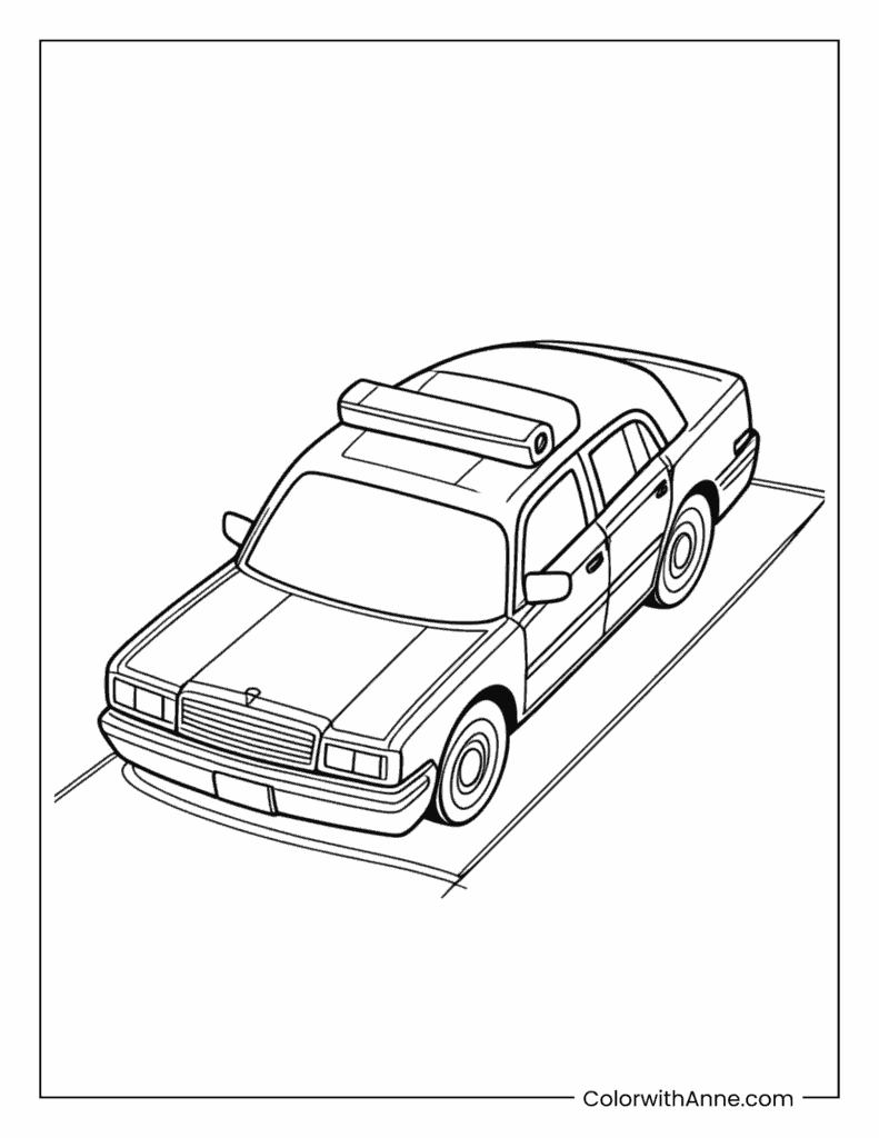 Police Car Coloring Page
