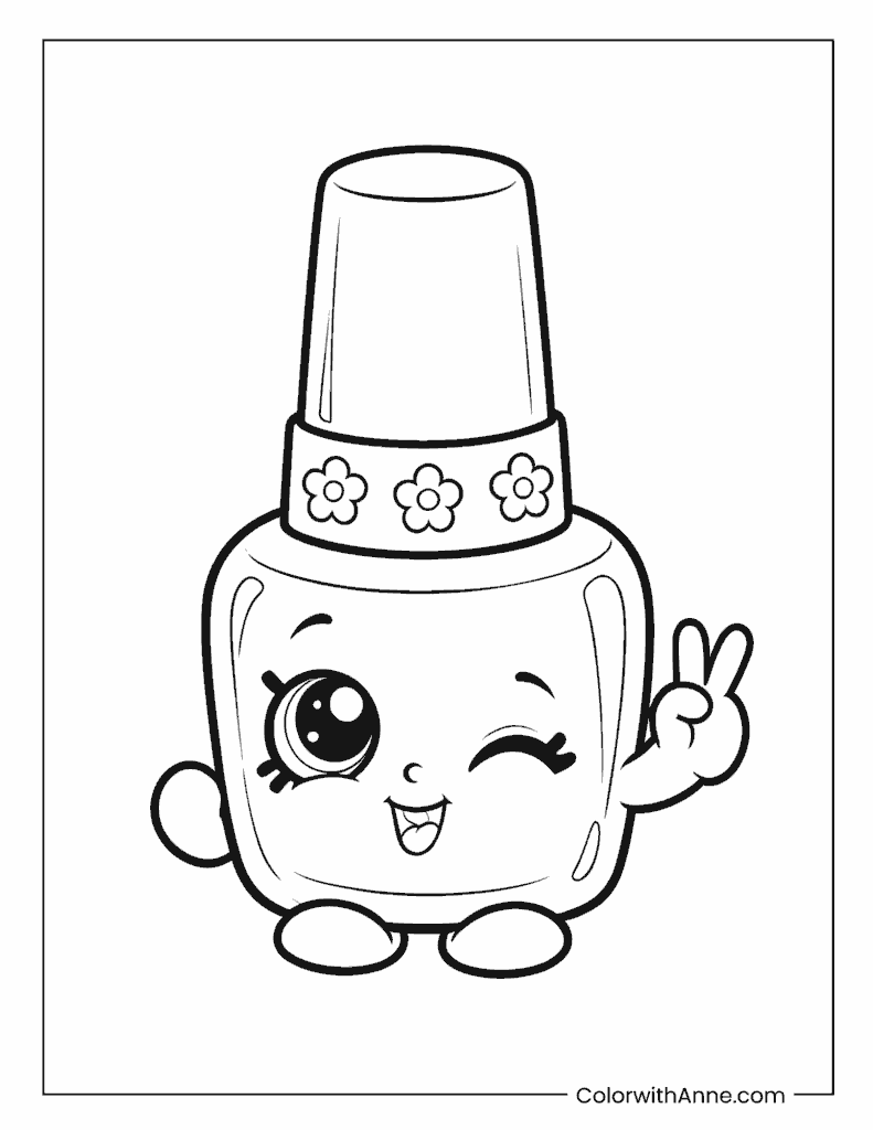 Polly Polish Shopkins Coloring Sheet