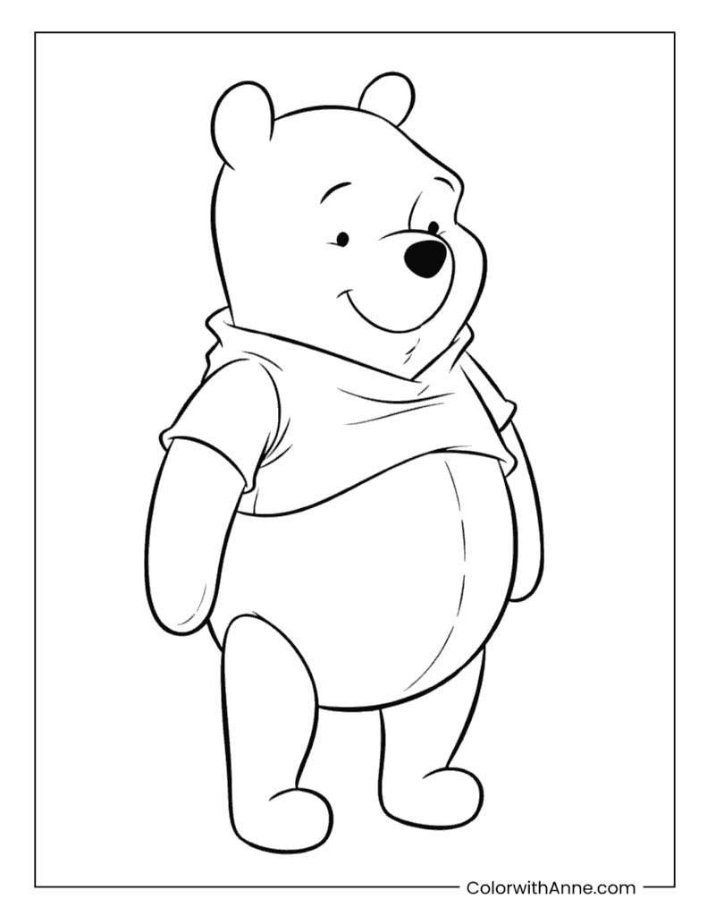 Pooh Full Body Coloring Page