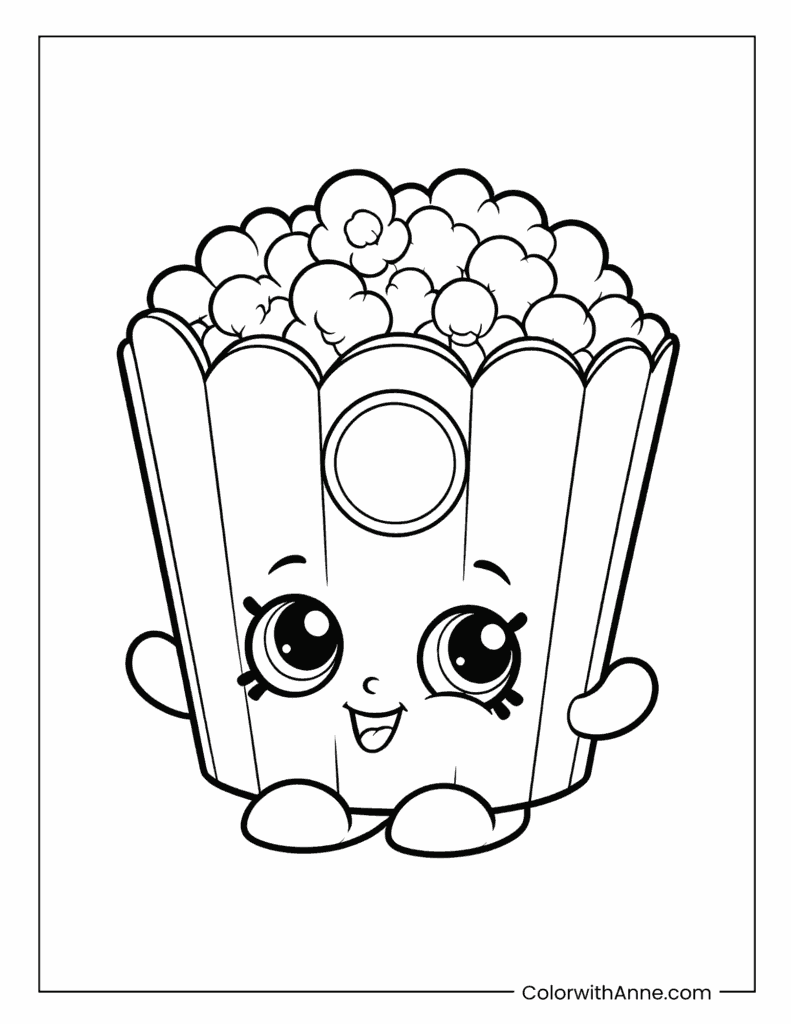 Popcorn Box Shopkins Coloring Page