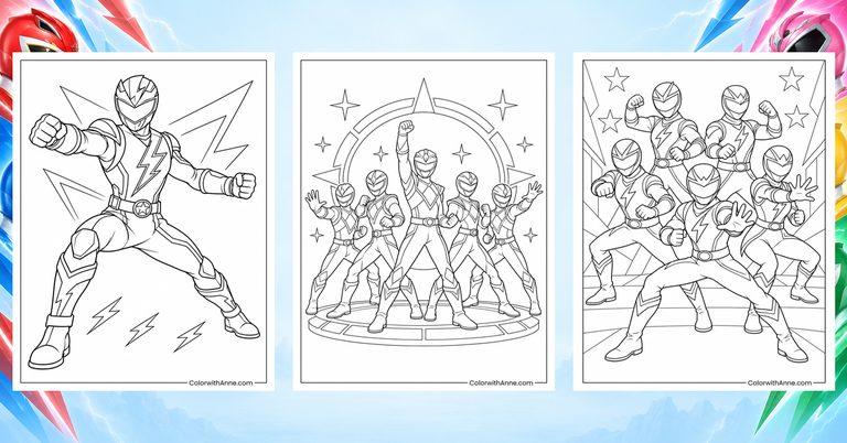 Power Rangers Printouts Power Rangers Coloring Pages (Free PDF Printables) - ColorwithAnne