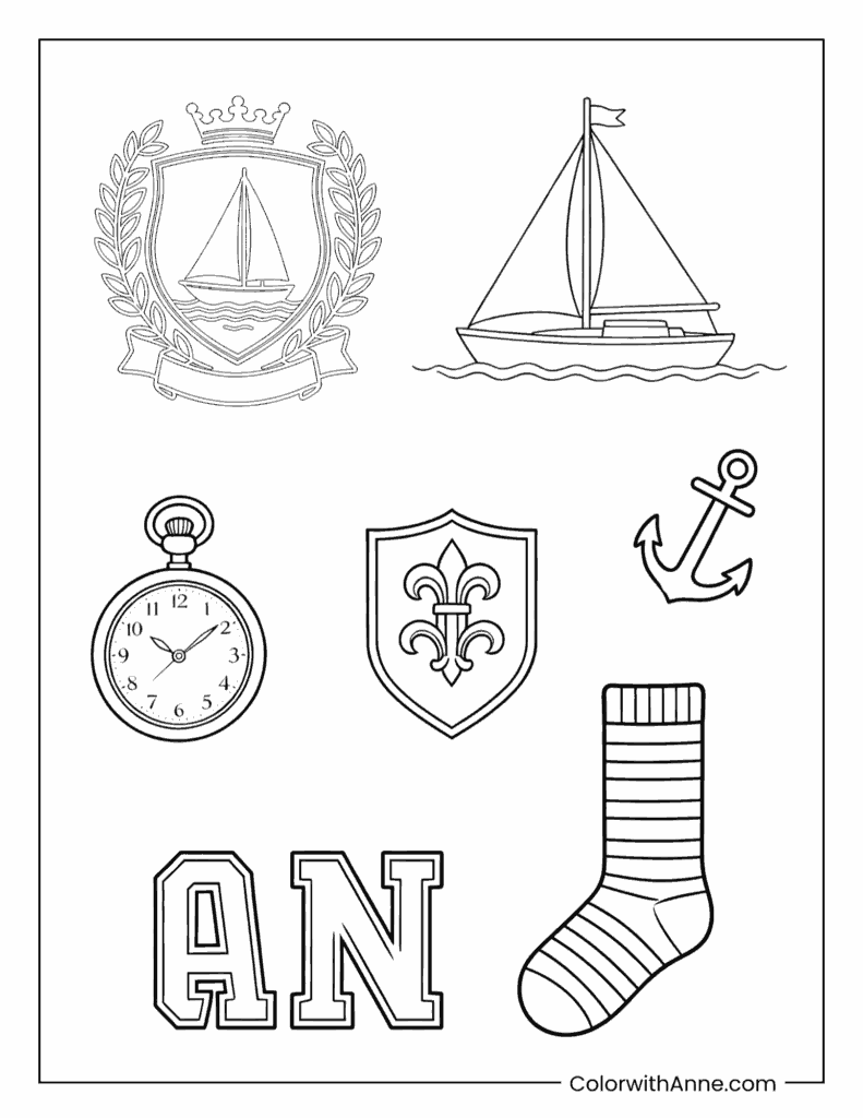 Preppy Sporty Mascot Coloring Page