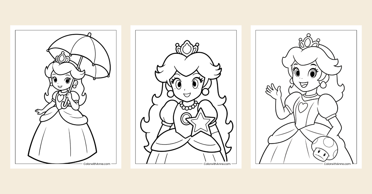 Princess Peach Coloring Pages Banner