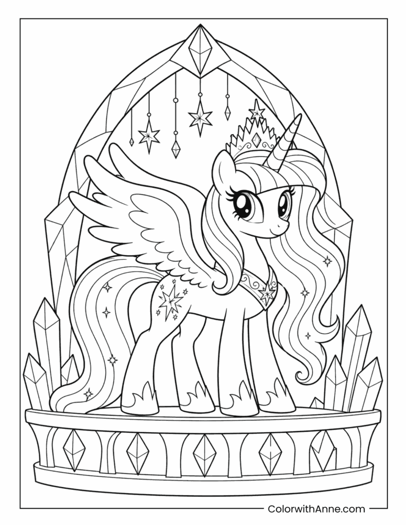 Princess Twilight Sparkle Crystal Throne Coloring Page