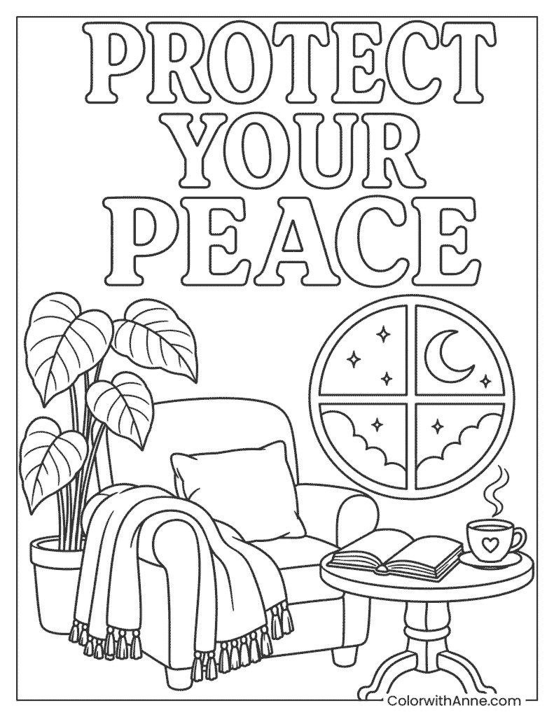 Protect Your Peace Coloring Page