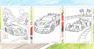 Race Car Coloring Pages Banner