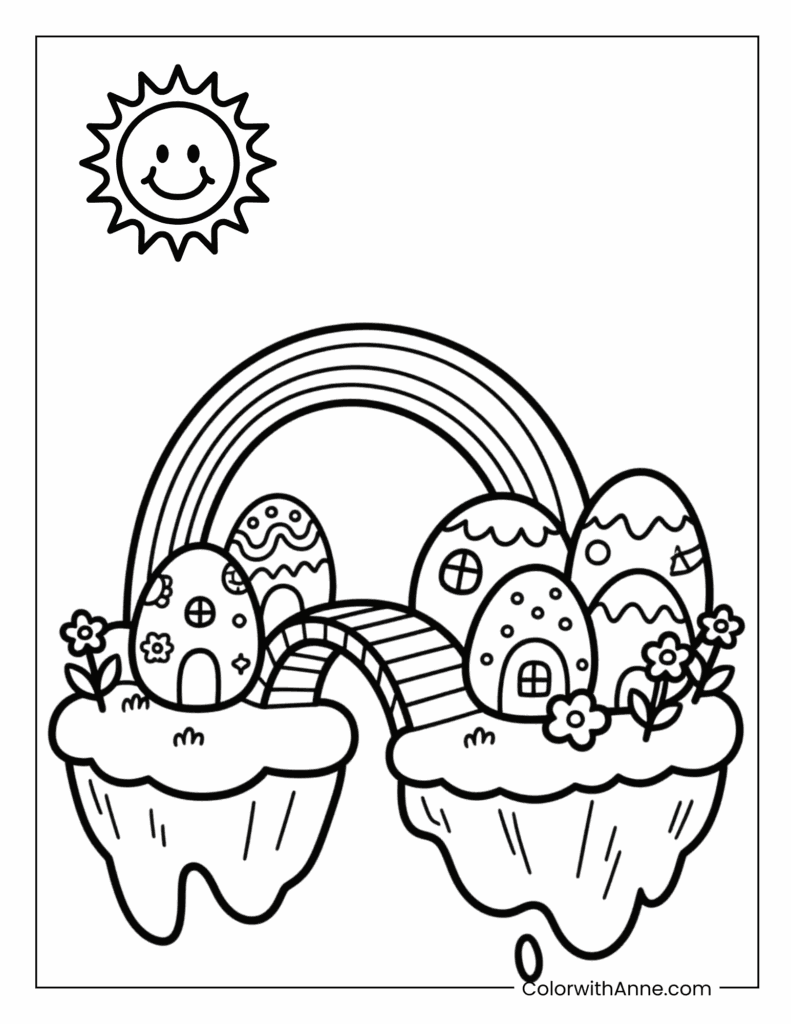 Rainbow Bridge to Eggland Coloring Page