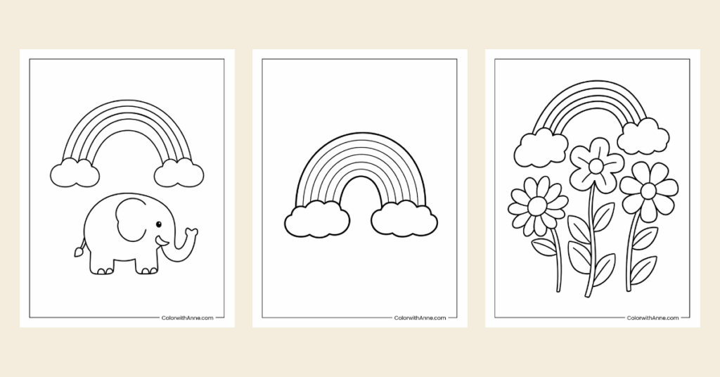 Rainbow Coloring Page Banner