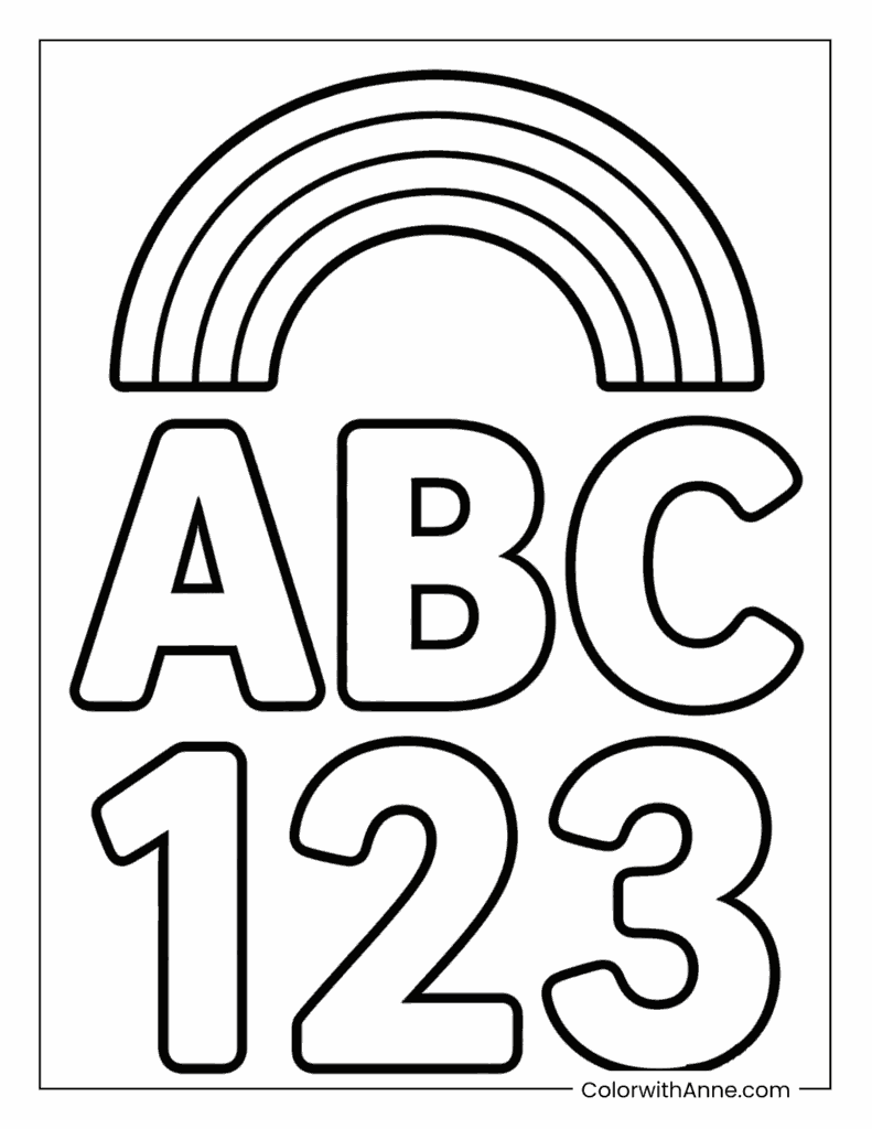 Rainbow Coloring Page for Preschoolers