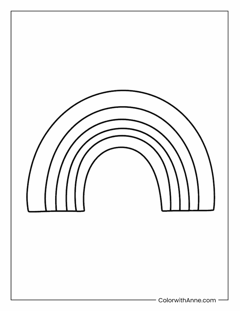 Rainbow Coloring Page for Preschoolers