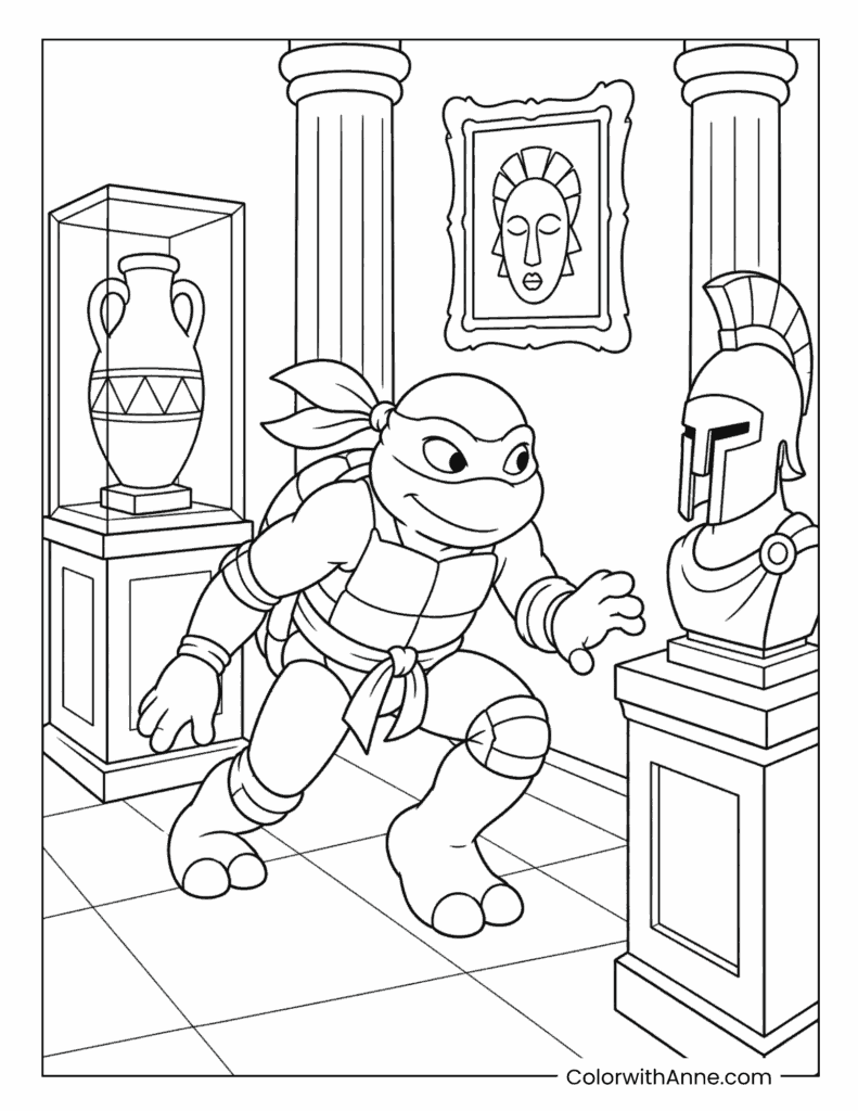 Raphael’s Museum Sneak Adventure Coloring Page