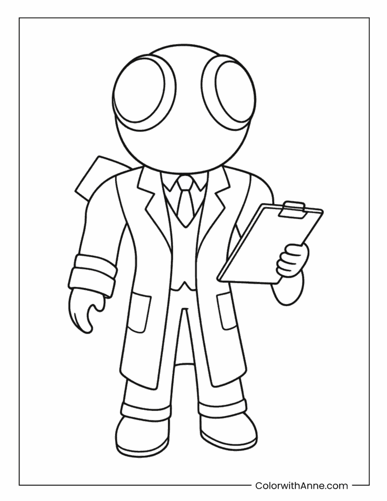 Red Holding a Clipboard Coloring Page